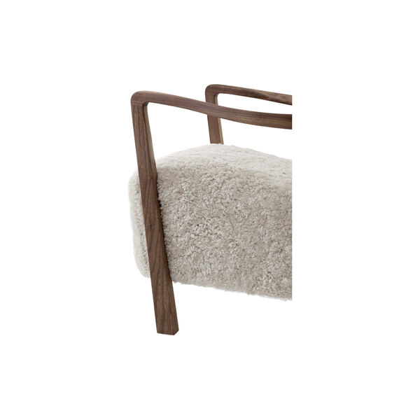 Wulff ATD2 Lounge Chair, sheepskin moonlight/oiled walnut, &Tradition