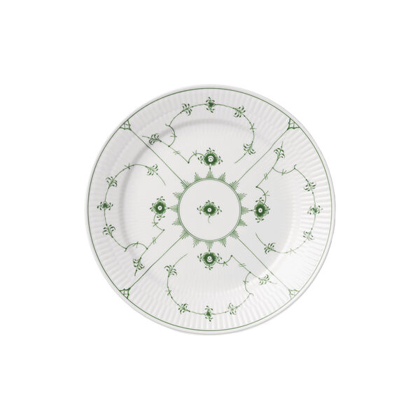 Grøn Musselmalet Riflet tallerken Ø 25 cm, Royal Copenhagen