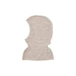Lt. Knitted Merino Balaclava With Frill, pale cream melange, Copenhagen Colors Organics
