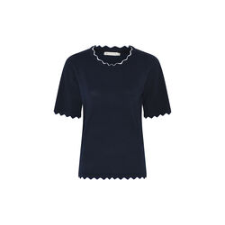 Basis viskosestrik med kant, navy, Micha
