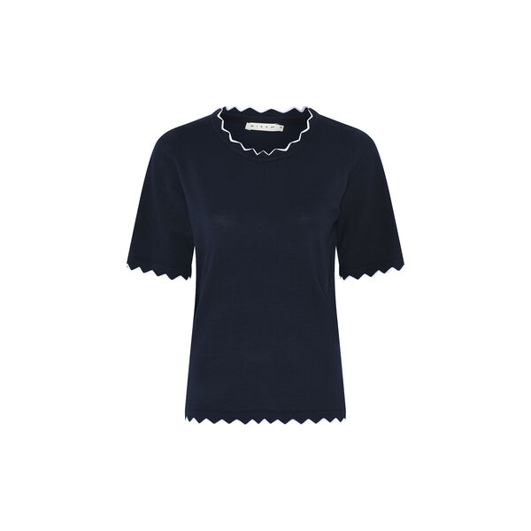 Basis viskosestrik med kant, navy, Micha