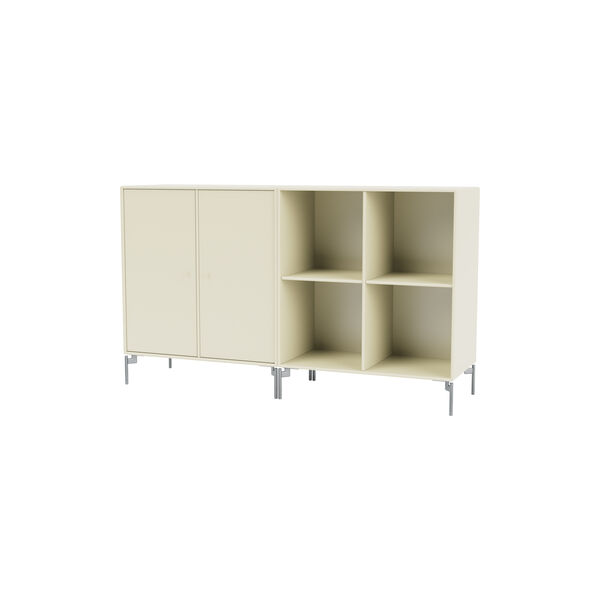 PAIR klassisk sk&aelig;nk med ben i krom, 150 vanilla, Montana Furniture