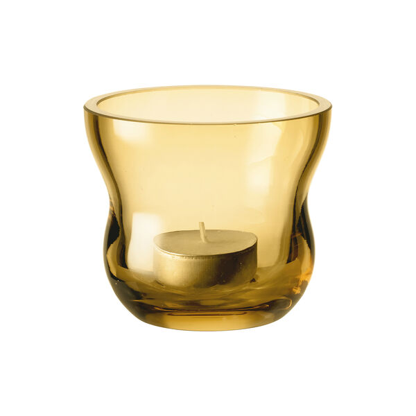 Calabas fyrfadsstage, amber, Holmegaard