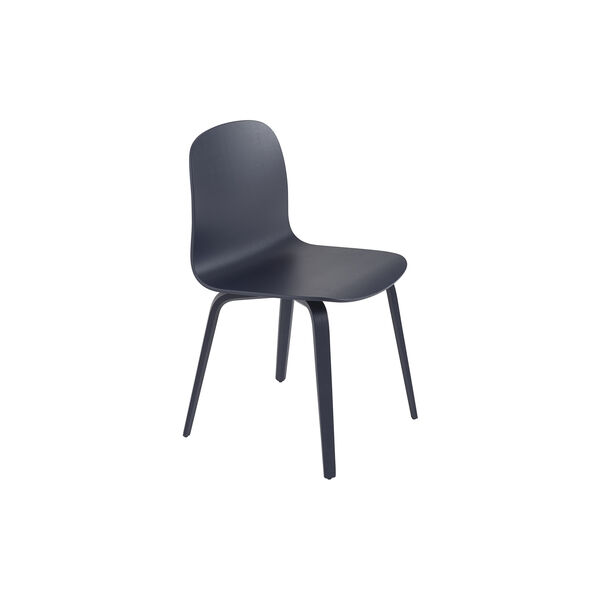 Visu Chair with Wood Base, midnight blue, Muuto