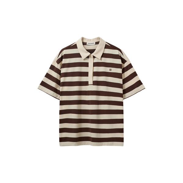 PILSW OVERSIZE STRIPED POLO SHIRT, off white striped, Sofie Schnoor
