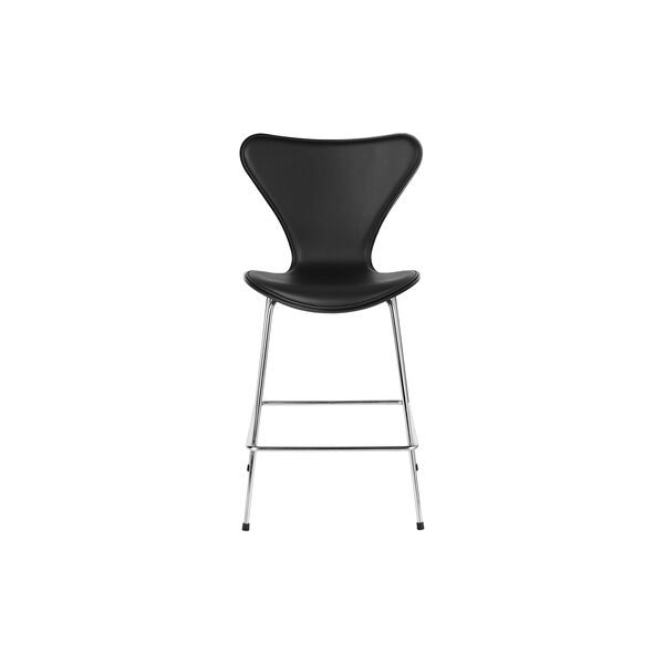 Serie 7™ 3187 forsidepolstret barstol, Essential sort Serie 7™ 3187 forsidepolstret barstol, Essential sort, Fritz Hansen
