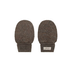 Mittens Wool Fleece, brown melange, HUTTEliHUT