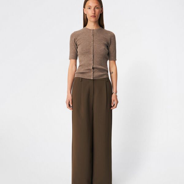Hirokimd SS cardigan, chocolate chip, Modstr&ouml;m