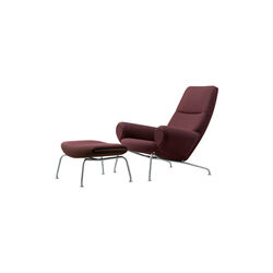 Wegner Queen Chair |  Indian Red| l&aelig;nestol + Ottoman, Fredericia Furniture