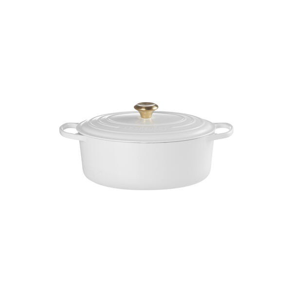 Signature st&oslash;bejern oval gryde &Oslash; 31 cm, white, Le Creuset