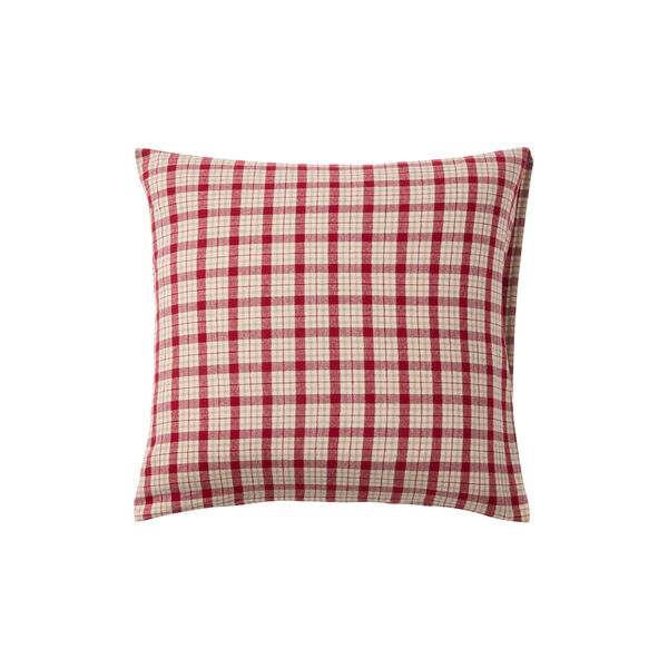 Checked Flannel Pillowcase, red/beige, Lexington