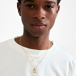 FIRE halsk&aelig;de 2-i-1 s&aelig;t, guldbelagt, Pilgrim