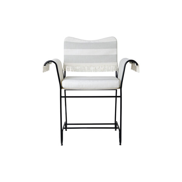 Tropique Dining Chair with Fringes, Leslie Stripe Limonta 20/classic black, GUBI