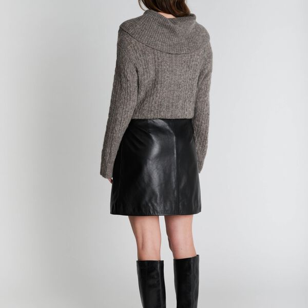 1034PBOKomi leather skirt, black, PBO