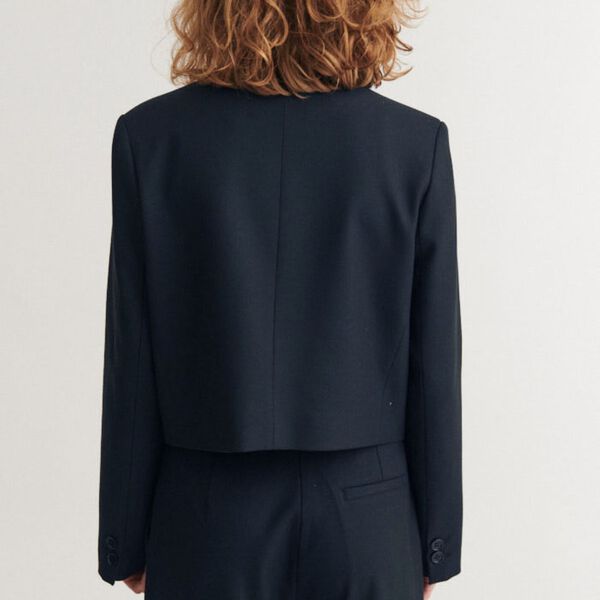 Radi Short Jacket, navy melange, Basic Apparel