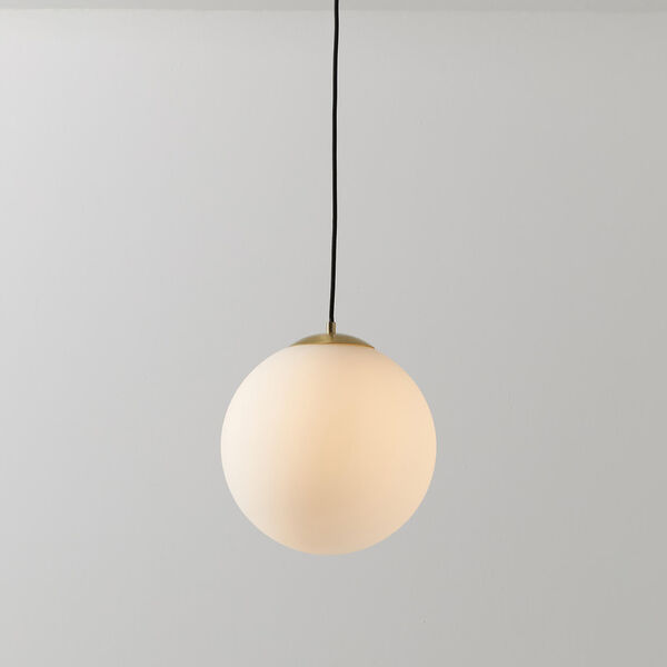 Beth Opal Glass Ball Pendant, white, Westwing Collection