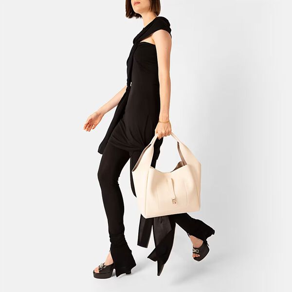 Zaira Hobo Bag M, macadamia white, Aigner