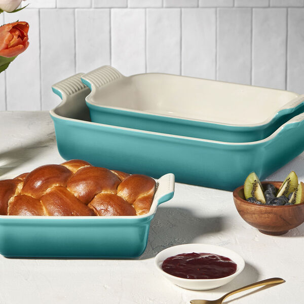 Heritage rektangul&aelig;rt fad 19 cm, bleu riviera, Le Creuset