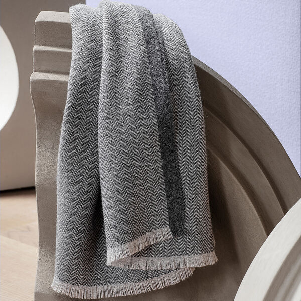 Herringbone plaid, light grey/dark grey, ELVANG