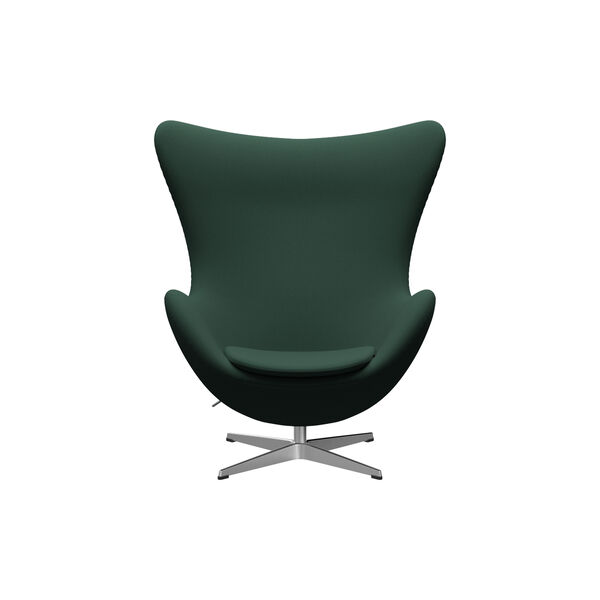 &AElig;gget&trade; 3316 loungestol, Christianshavn 1160 dark green uni/satin brushed aluminium, Fritz Hansen