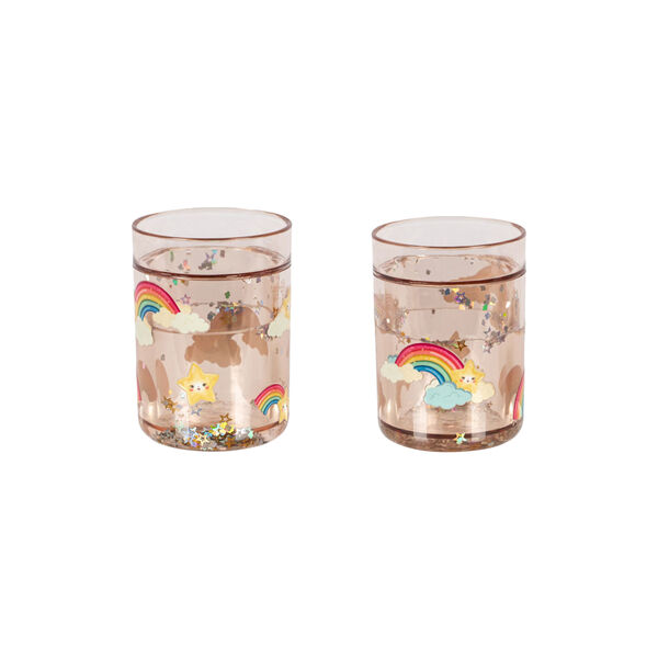 2 Pack Glitter Cups, rainbow, Konges Sl&oslash;jd