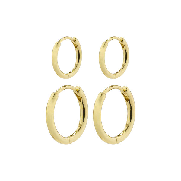 ARIELLA Hoops 2-i-1 s&aelig;t, gold plated, Pilgrim