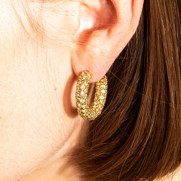 HALO HERITAGE HOOP ØRERINGE, forgyldt/lysegul, House of Vincent