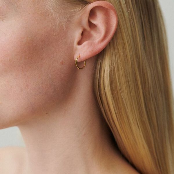 Tiny Plain hoop øreringe, guld, Pernille Corydon Jewellery