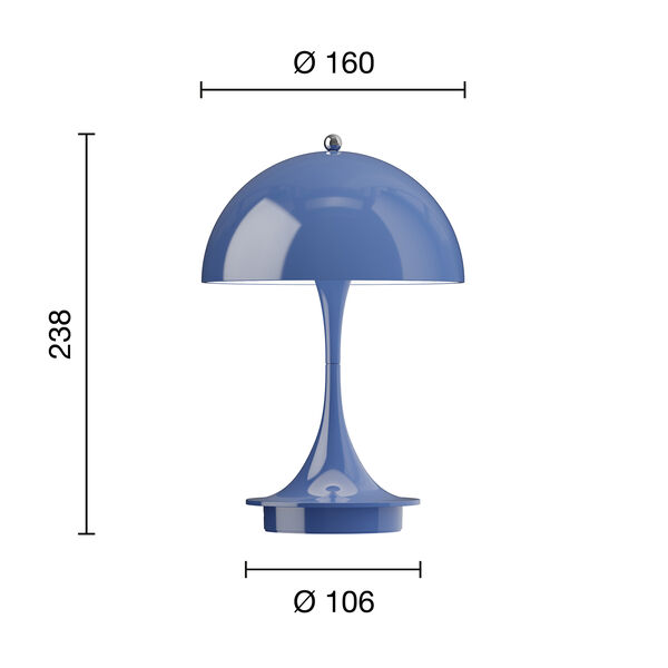 Panthella 160 Portable bordlampe, opaque indigo, Louis Poulsen