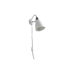 Hector Medium Dome Wall Light Plug with Switch & Cable, natural white, Original BTC