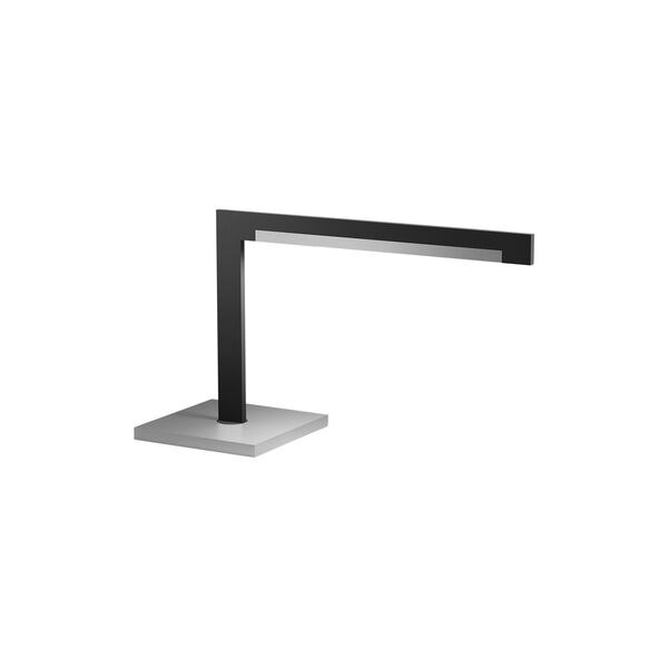 INLAY T2 LINEAR bordlampe, matt black/satin silver, LIGHT-POINT