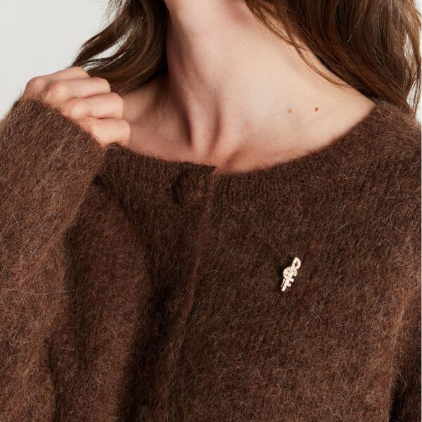 6873RDFPetra knit cardigan, chocolat, RUE de FEMME