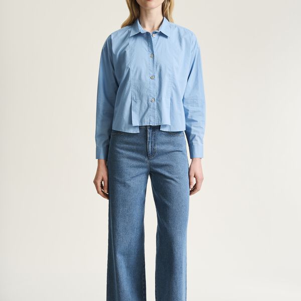 Core cotton skjorte med l&aelig;g, lake blue, BITTE KAI RAND