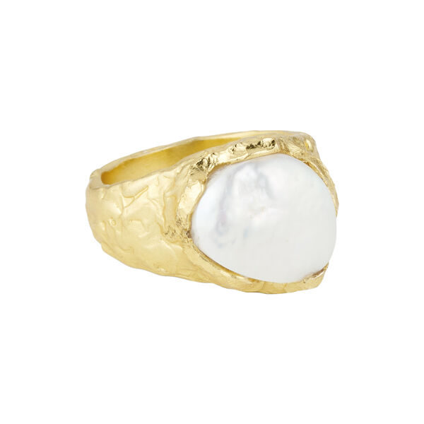 Adeline ring med perle, forgyldt, Pure by Nat