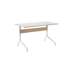 Pavilion Desk AV16, mushroom/oak/chrome, &Tradition