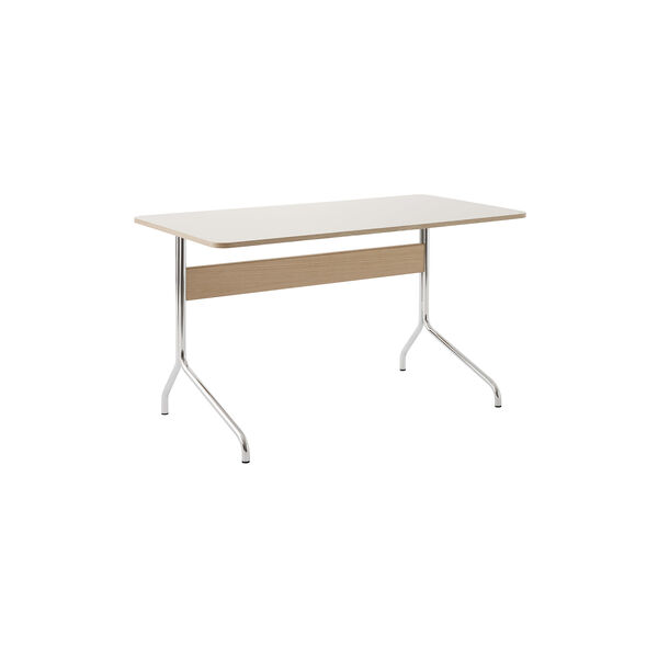 Pavilion Desk AV16, mushroom/oak/chrome, &Tradition
