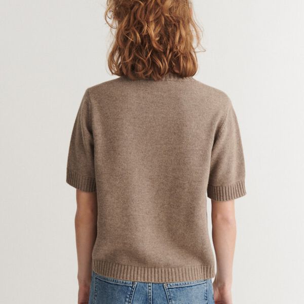 Cady SS O-neck, greige, Basic Apparel