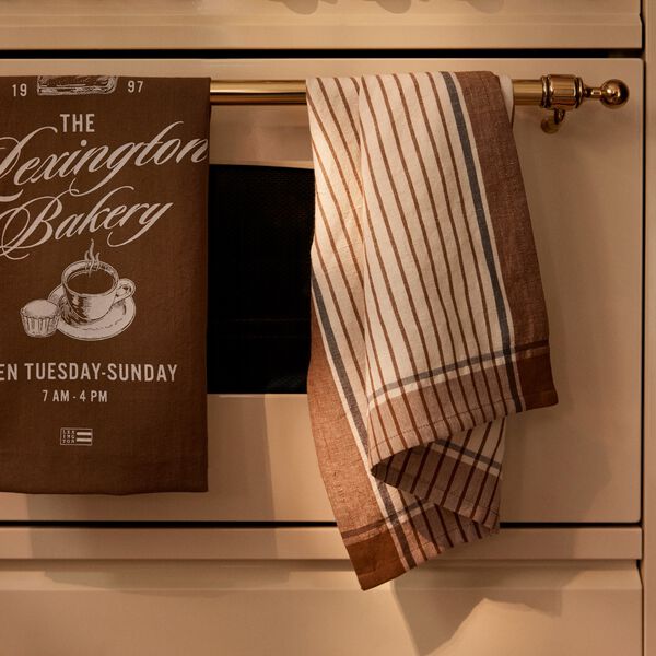 Striped Kitchen Towel | Fudge/White | Viskestykke, Lexington