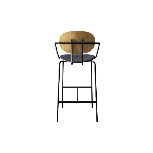 PIET HEIN Bar Chair with Arms, olieret eg/Solid Black 509 PIET HEIN Bar Chair with Arms, olieret eg/Solid Black 509, Sibast Furniture