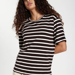IguanuraBBBasic tee, brown stripe, Bruuns Bazaar