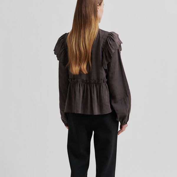 Terra Frill Blouse, chocolate plum, Second Female