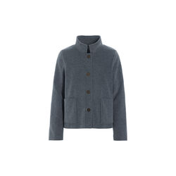 Short Fleece Cardigan with Shawl Collar | Grey, Henriette Steffensen Copenhagen
