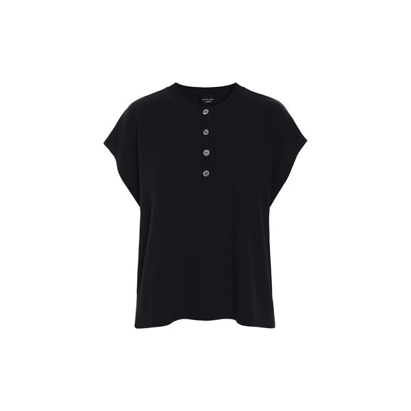 Kumo cashmere bluse med knapper, black, BITTE KAI RAND