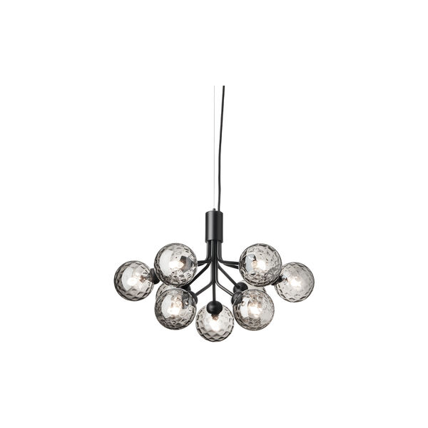 Apiales 9 Pendant, satin black/optic smoked, Nuura