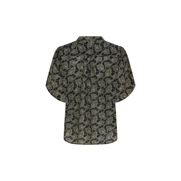 620HMTulin top, forest green print, Heartmade