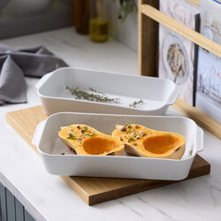 Plissé Fade dybe Sæt, hvid, Pillivuyt