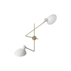 VV Cinquanta Twin Wall Lamp, white/brass, Astep