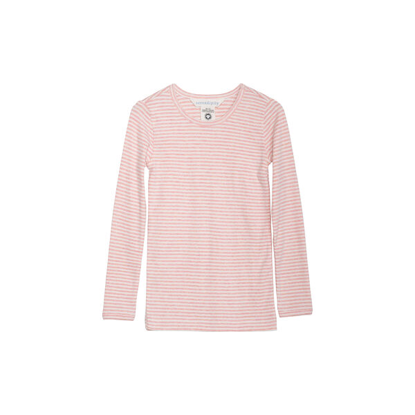 Slim Tee Stripe, coral/offwhite, Serendipity