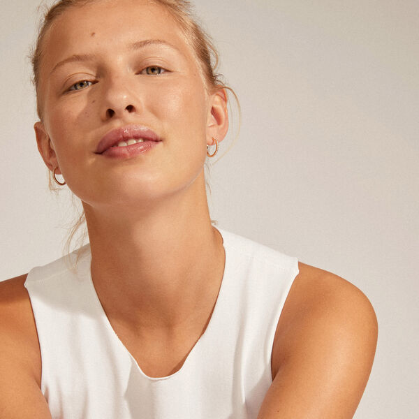 EBNA medium krystal hoops, guldbelagt EBNA medium krystal hoops, guldbelagt, Pilgrim
