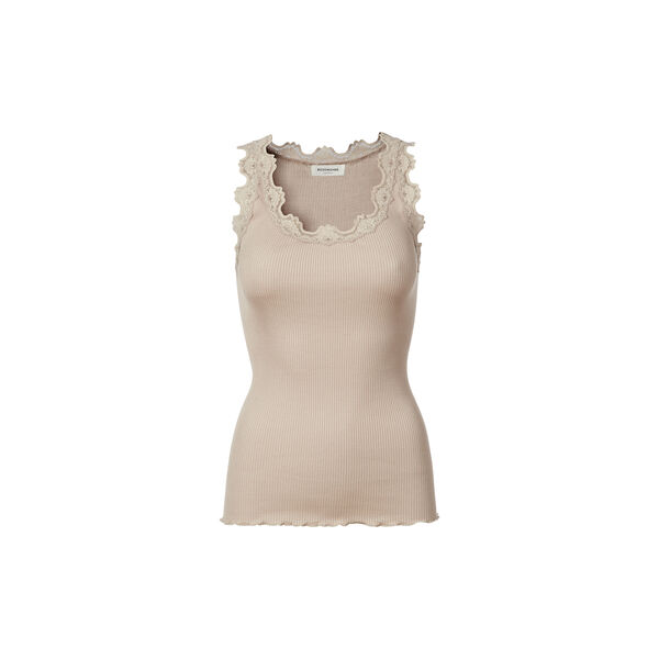 Silketop med blonder, cacao, Rosemunde